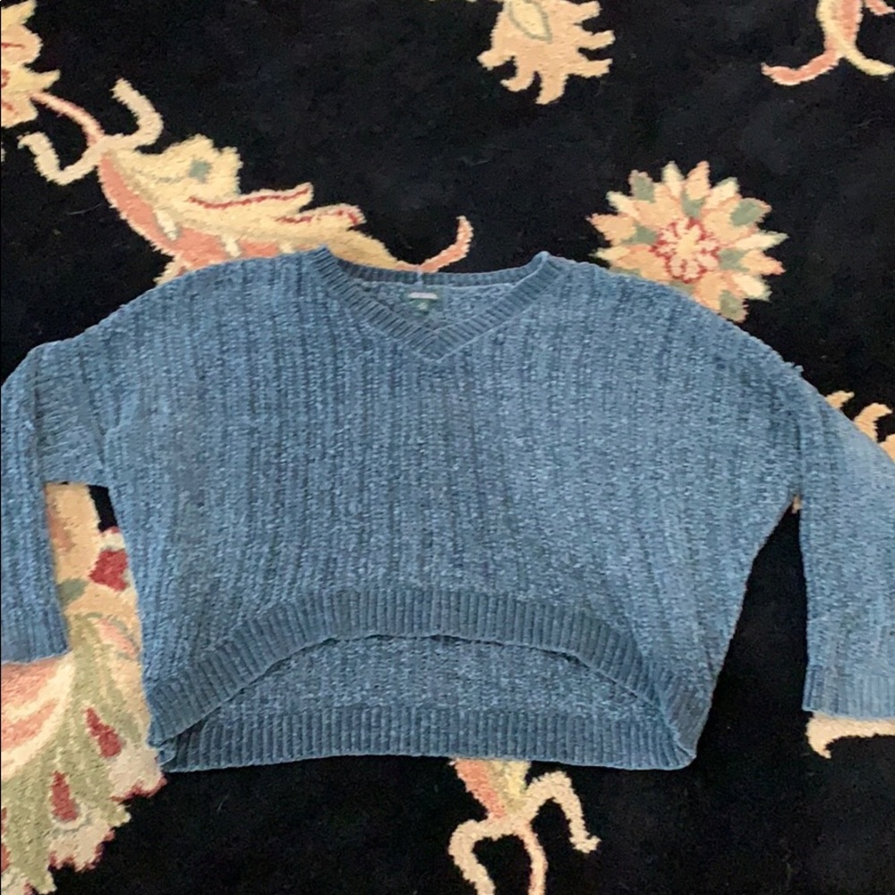 blue/ green woven sweater